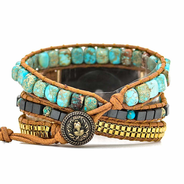 Large Turquoise Bead Watch Band Boho