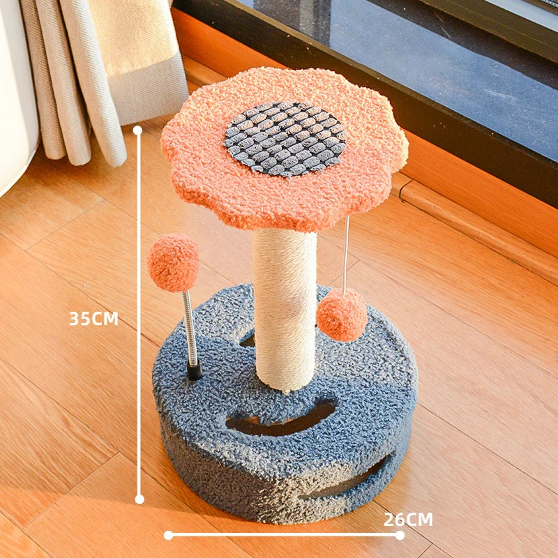 interactive sisal cat scratching post, view 3 - MRSLM