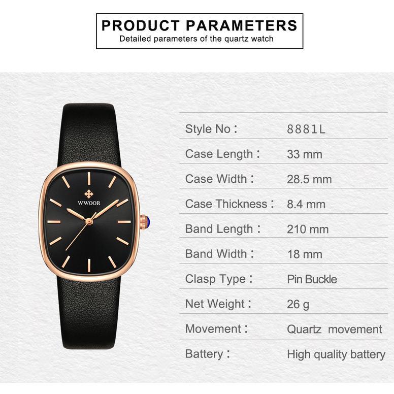 leather quartz bracelet watch for women, view 16 - MRSLM