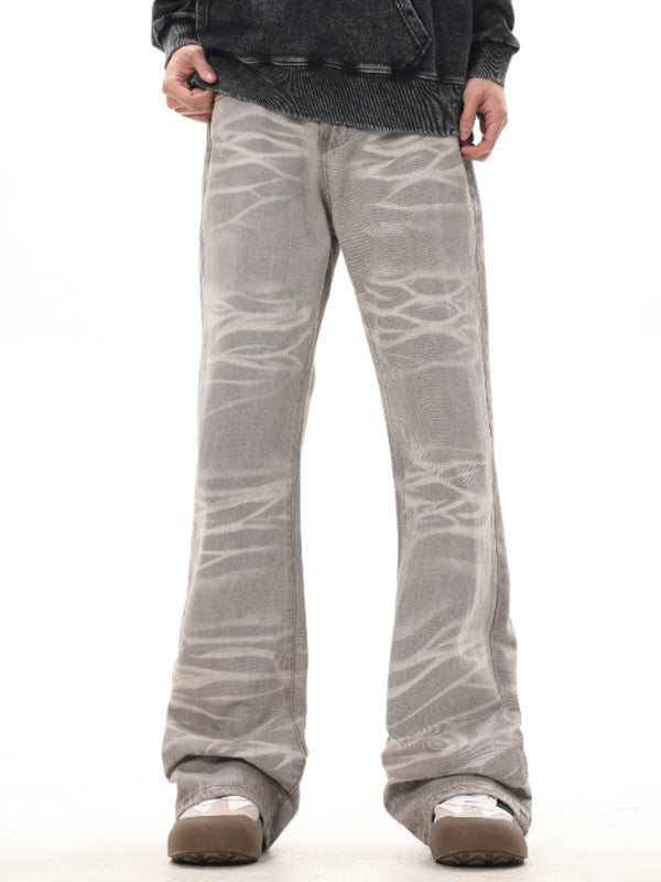 retro washed gray straight jeans, view 4 - MRSLM