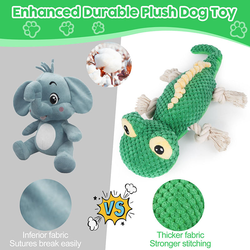 plush lizard squeaky dog toy, view 6 - MRSLM