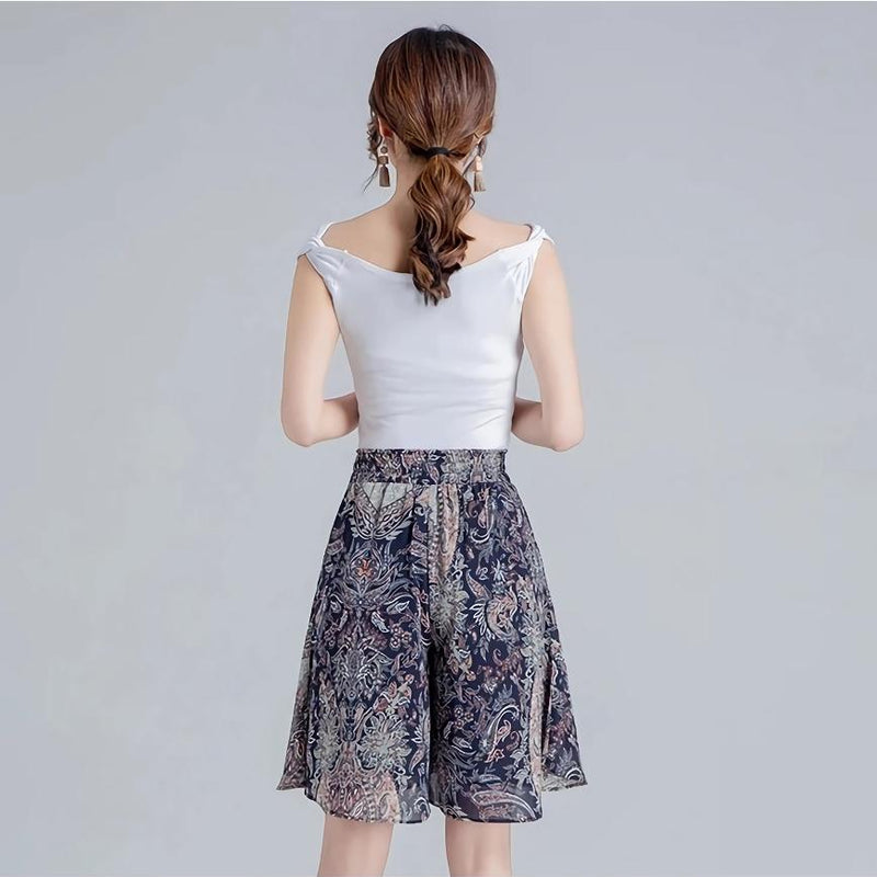 chiffon wide leg shorts skirt, view 18 - MRSLM