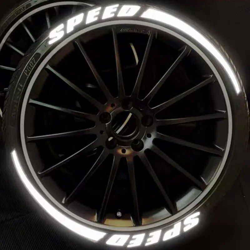 Reflective 3D tire lettering decals, view 2 - MRSLM