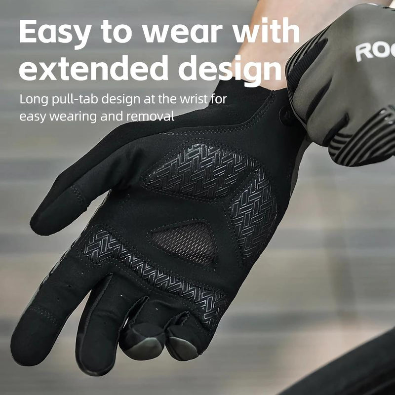 unisex full finger breathable cycling gloves, view 3 - MRSLM