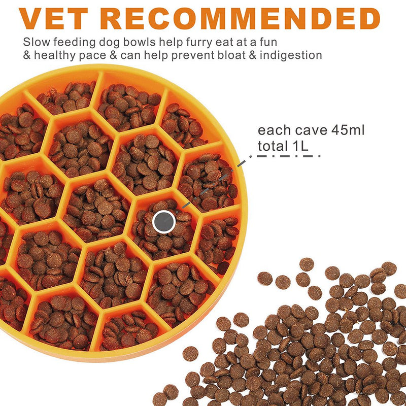 slow feeder dog bowl with silicone base, view 7 - MRSLM
