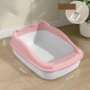 semi-closed cat litter box with scoop, view 3 - MRSLM