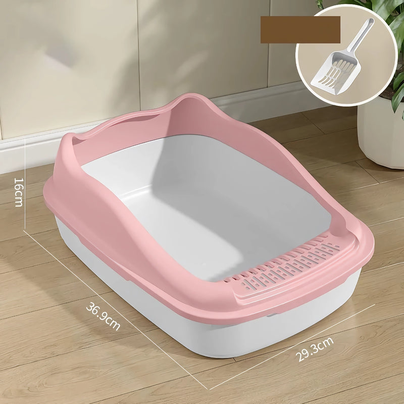 semi-closed cat litter box with scoop, view 3 - MRSLM