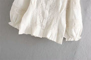 women's lace embroidered bubble sleeve top, view 10 - MRSLM