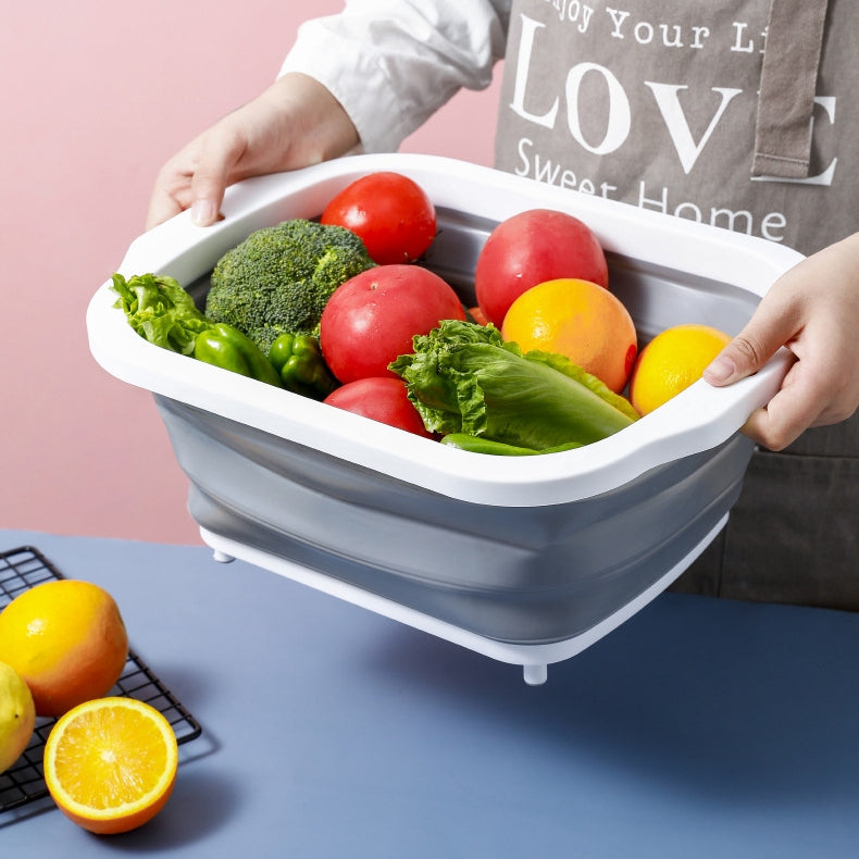 portable foldable cutting board and washing bucket, view 4 - MRSLM