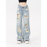 light blue high-waist straight jeans, view 2 - MRSLM