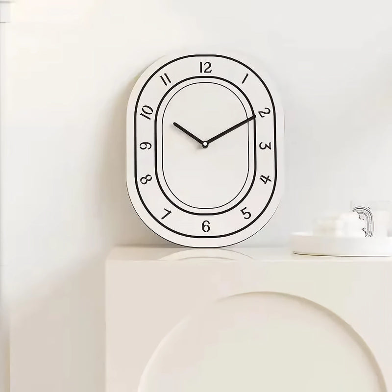 creative minimalist white wall clock, view 6 - MRSLM