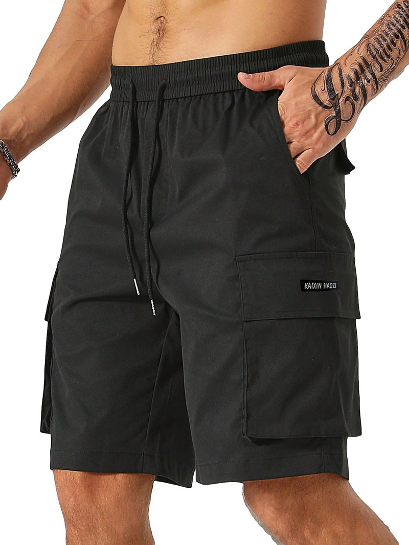 men's drawstring multi-pocket workwear shorts, view 6 - MRSLM