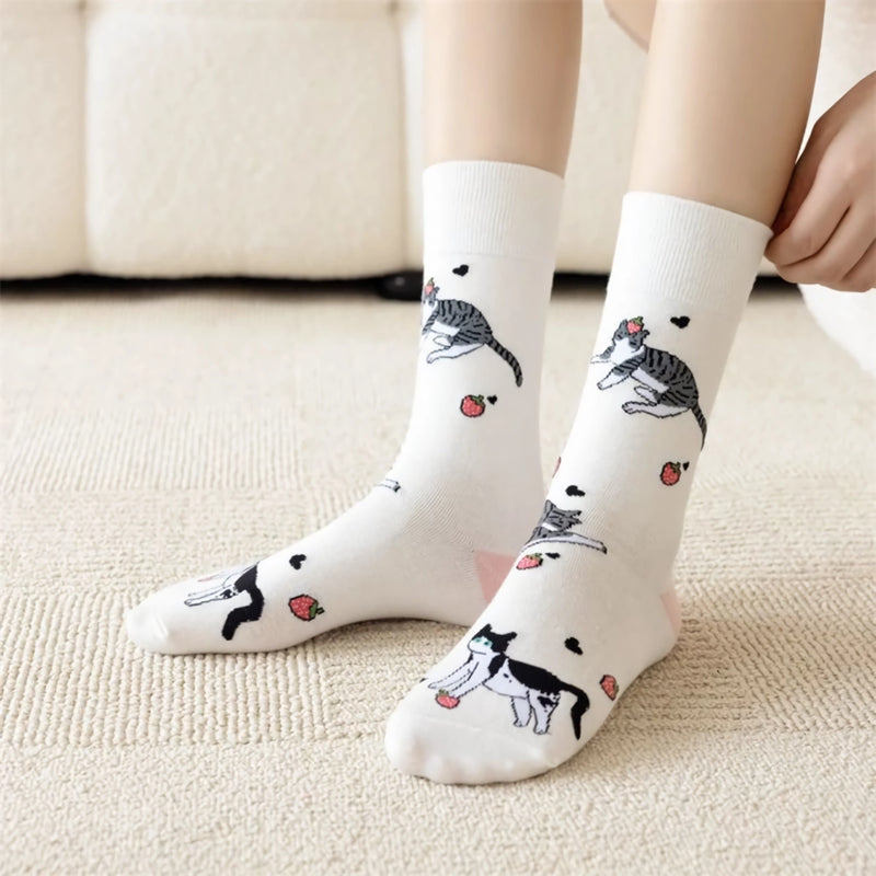3D embroidered fox cat socks, view 5 - MRSLM
