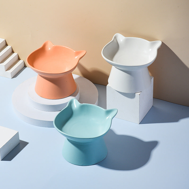 elevated ceramic cat bowl, view 6 - MRSLM