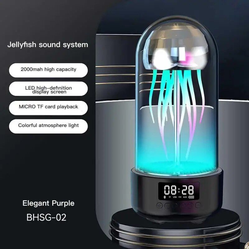 mini jellyfish bluetooth speaker with lamp, view 4 - MRSLM