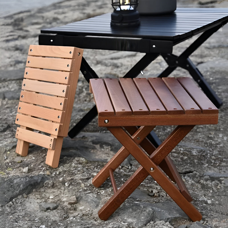 portable folding beech wood stool, view 7 - MRSLM