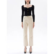 high-waisted straight jeans, view 3 - MRSLM