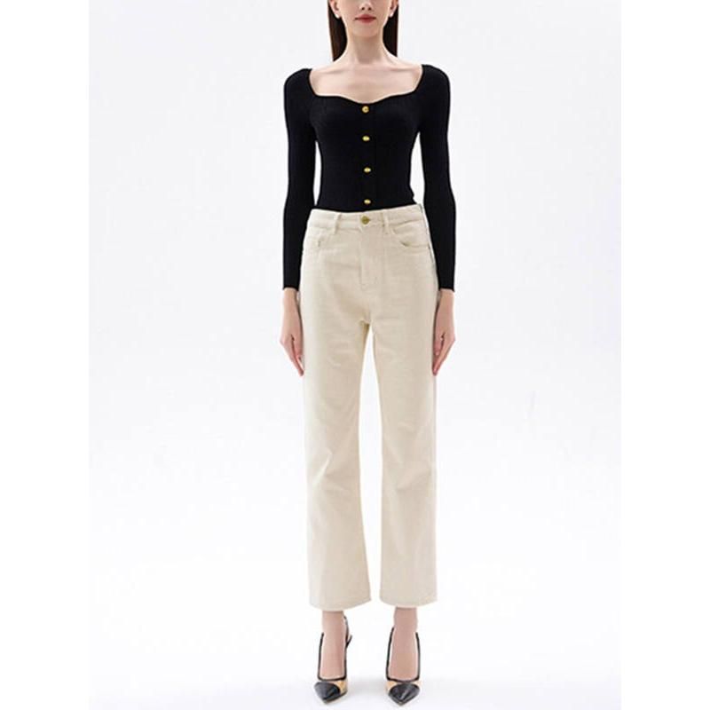 high-waisted straight jeans, view 3 - MRSLM