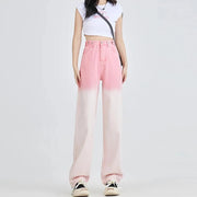 pink gradient wide leg jeans, view 4 - MRSLM