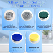 electric cleaning brush with 5 brush heads, view 8 - MRSLM