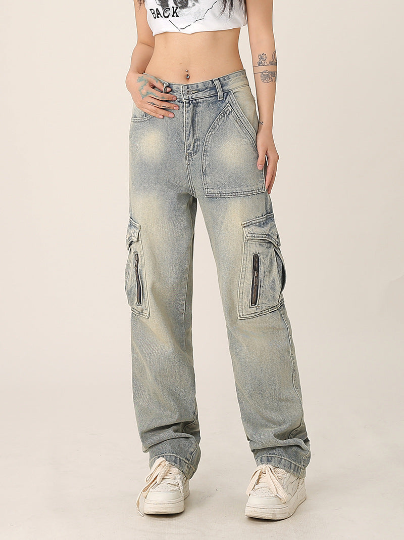 Retro multi-pocket workwear jeans, view 4 - MRSLM