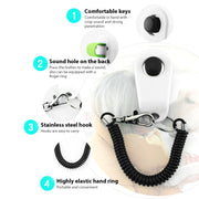 dog training clicker with wrist strap, view 4 - MRSLM