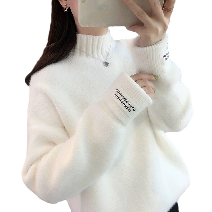 Mock Neck Sweater Women's Knitted Bottoming Shirt