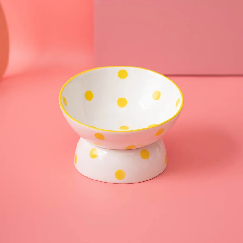 elevated ceramic pet bowl, view 2 - MRSLM