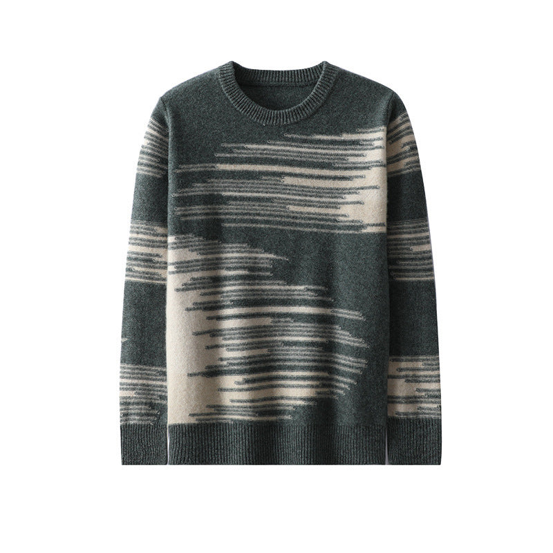 men's loose round neck sweater, view 6 - MRSLM