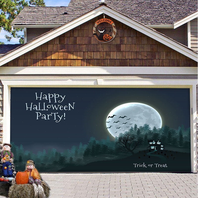 Halloween garage door backdrop hanging cloth, view 24 - MRSLM