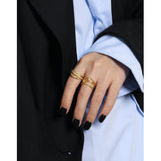 snake texture irregular silver ring, view 5 - MRSLM