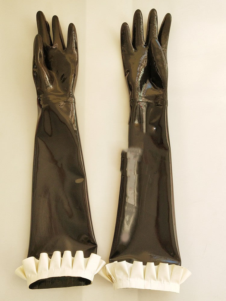 Latex Lace Long Gloves