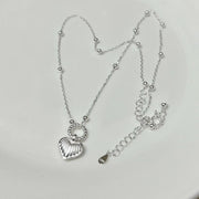S925 silver geometric heart clavicle chain, view 9 - MRSLM