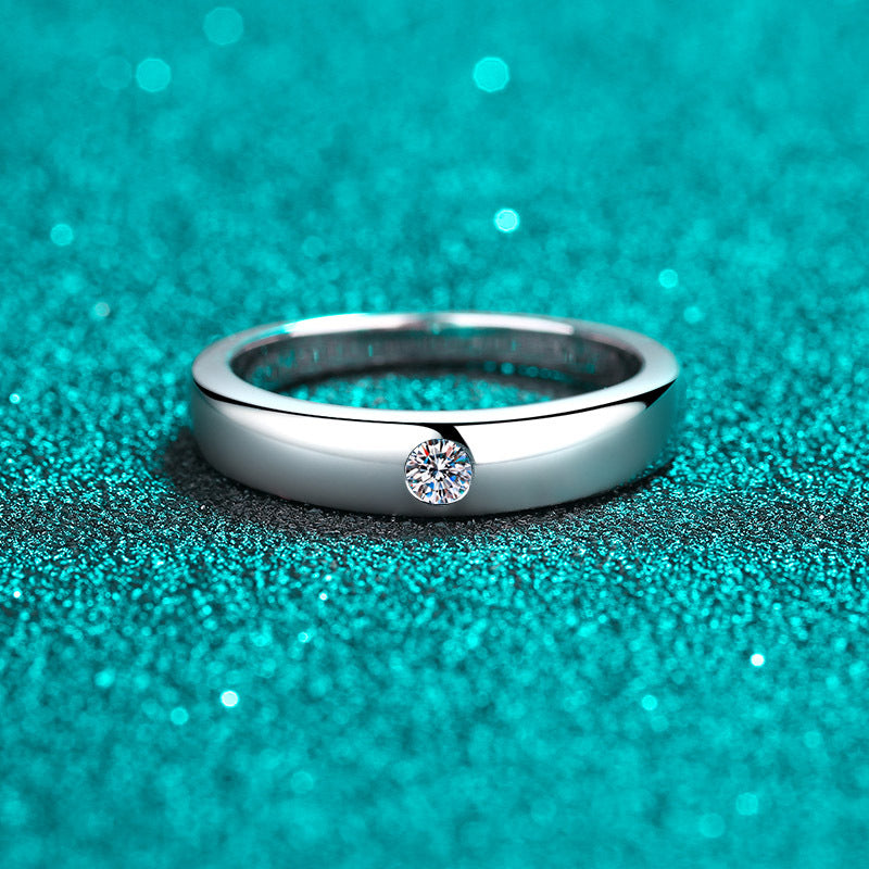925 sterling silver moissanite ring, view 3 - MRSLM