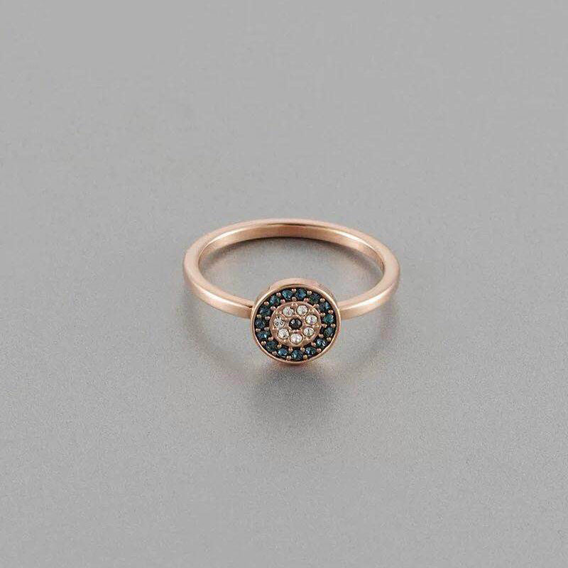round evil eye alloy ring, view 3 - MRSLM