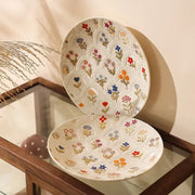 elegant floral ceramic plate, view 7 - MRSLM