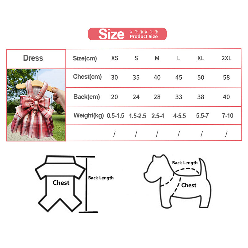 plaid dog dress harness, view 12 - MRSLM
