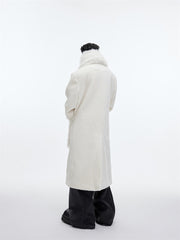 plush thickened overcoat with scarf, view 3 - MRSLM