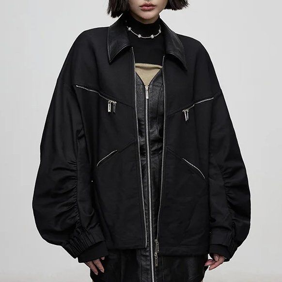 streetwear double zipper jacket, view 8 - MRSLM