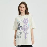 Skull skeleton star graphic t-shirt, view 9 - MRSLM