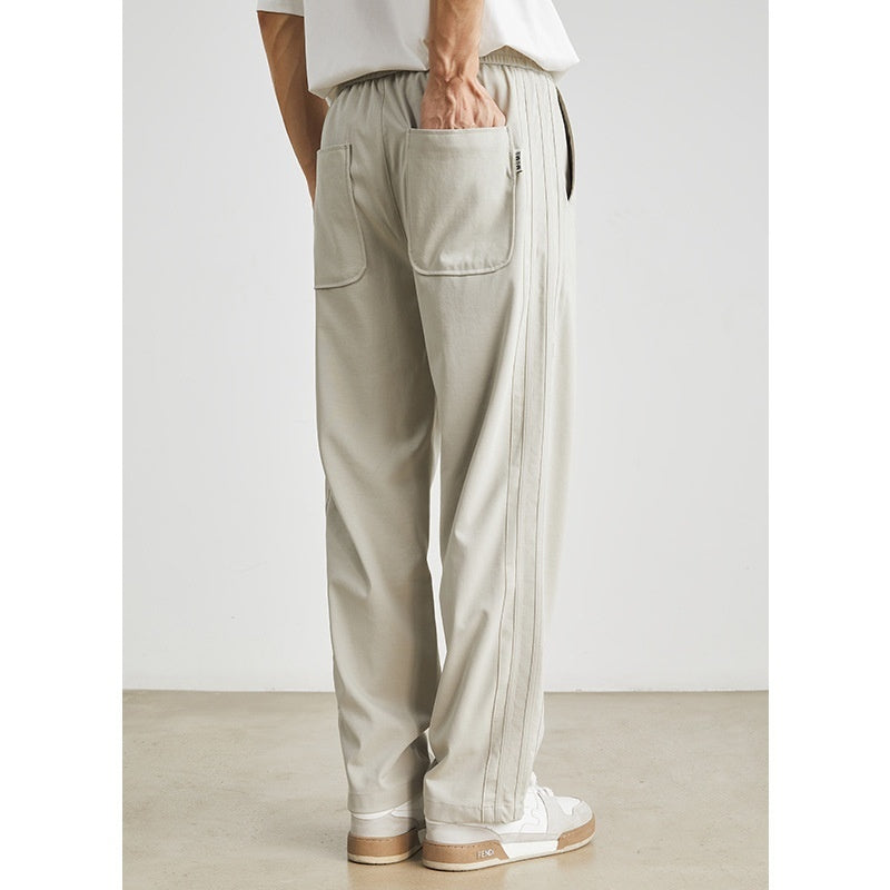 men's striped loose straight pants, view 4 - MRSLM