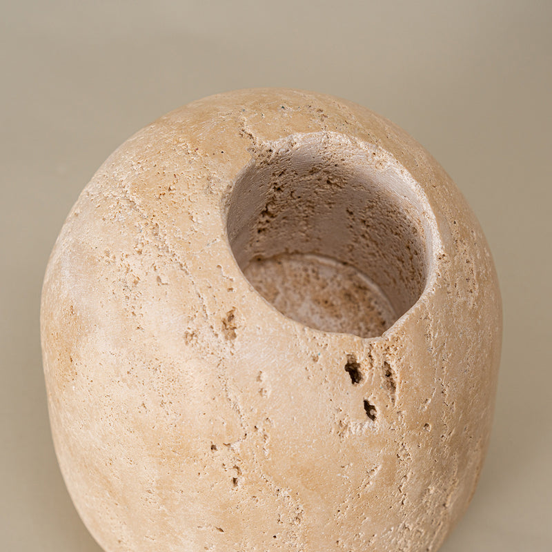 beige travertine match holder, view 6 - MRSLM