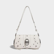 pink PU leather envelope shoulder bag, view 3 - MRSLM