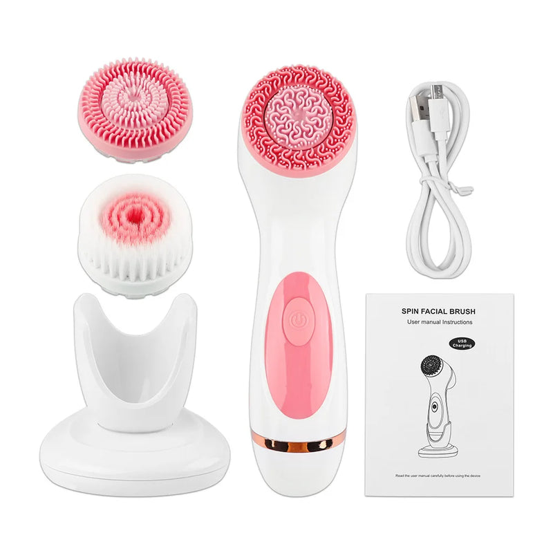 Ultrasonic facial cleansing brush, view 2 - MRSLM