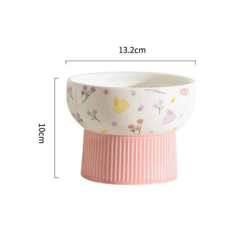 ceramic cat and dog water bowl, view 2 - MRSLM
