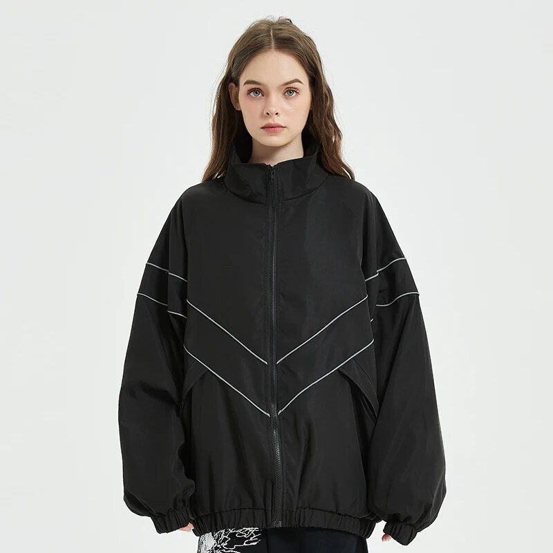 men's reflective striped hip hop jacket - MRSLM
