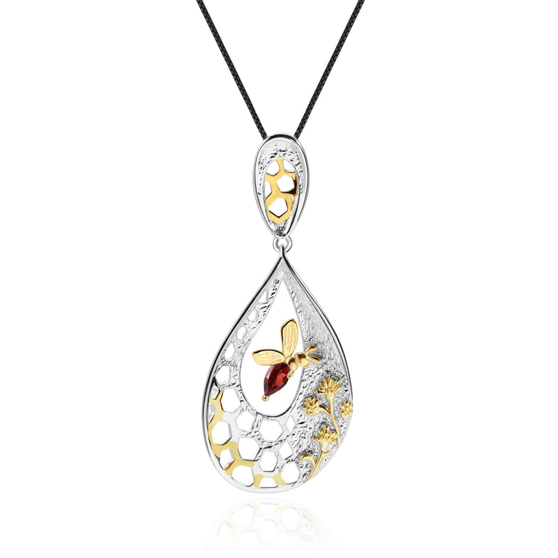 Natural Wind Element Design S925 Silver Natural Gem Necklace Pendant
