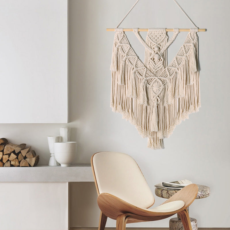 bohemian hand-woven wall tassel, view 3 - MRSLM