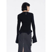 square collar knit sweater, view 3 - MRSLM