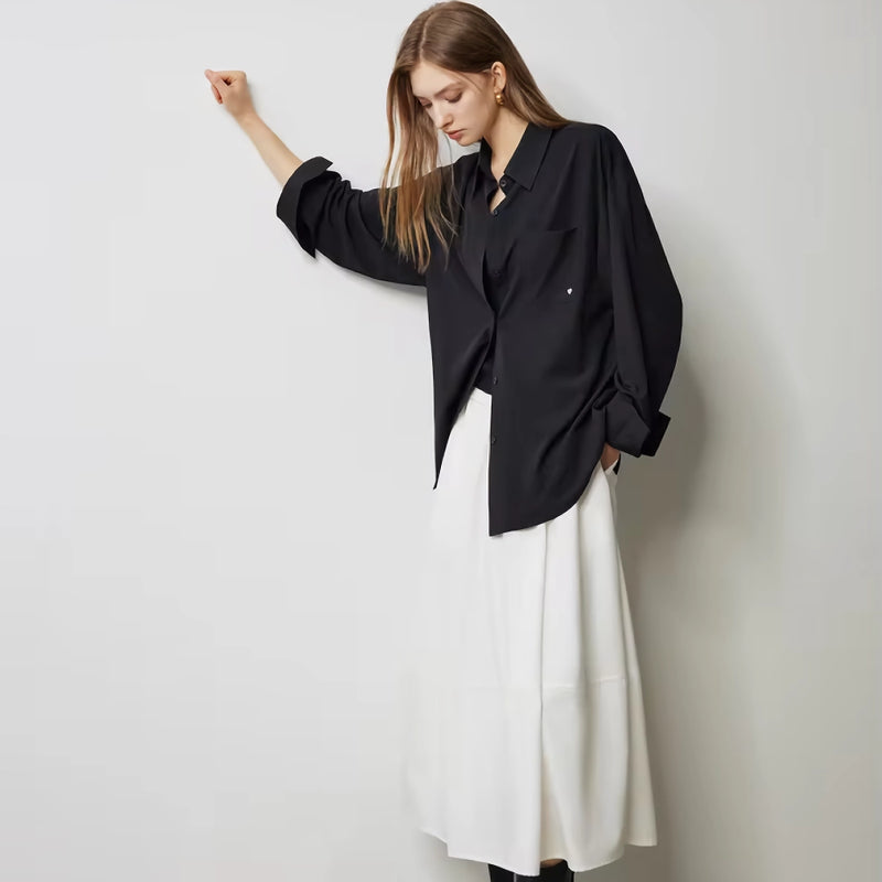 autumn back twist long sleeve blouse, view 4 - MRSLM